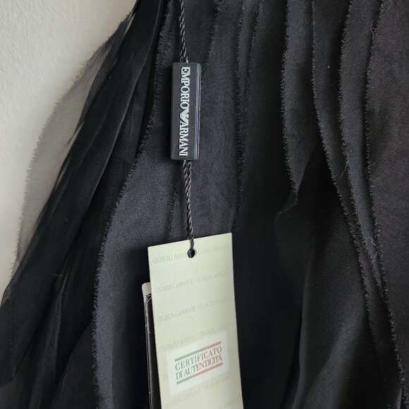 *NWT* Emporio Armani Black Silk Organza Mini Skirt - US 6 🇮🇹 - Picture 8 of 10